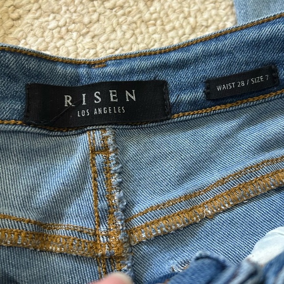 RISEN Los Angeles High Rise Flare Jeans Size 28/7 Style RDP1461 Released Hem - Picture 4 of 13